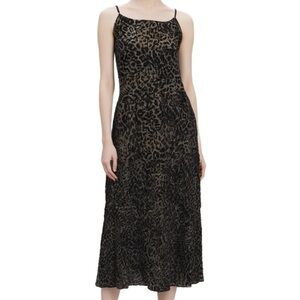 OLD NAVY NWT Mobwife Animal Print Tiered Open Back Maxi Dress in Black Size XS